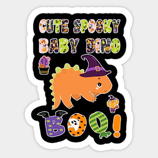 Cute Spooky Baby Dino Halloween Boo No. 5 Sticker